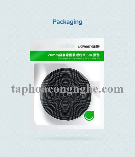 Ugreen 40355 3M màu Xám Dây dán Velcro đa năng tiện dụng LP124 30040355